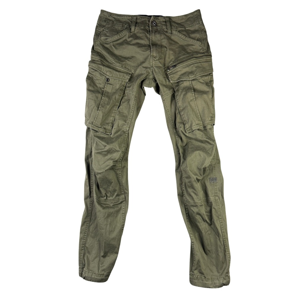 G-Star Raw Rovic Zip 3D Tapered Cargo Pants Olive Green 29x32 Mens Military